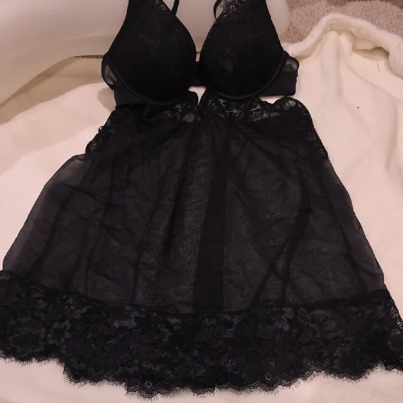 La SENZA Black Lace Baby Doll XS - Picture 5 of 10